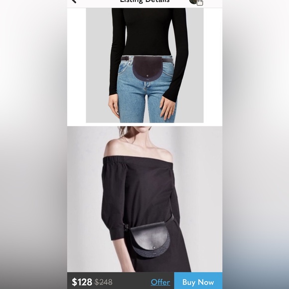 Theory Post Saddle Leather and Denim Waist/Hip/Belt Bag - Picture 11 of 13